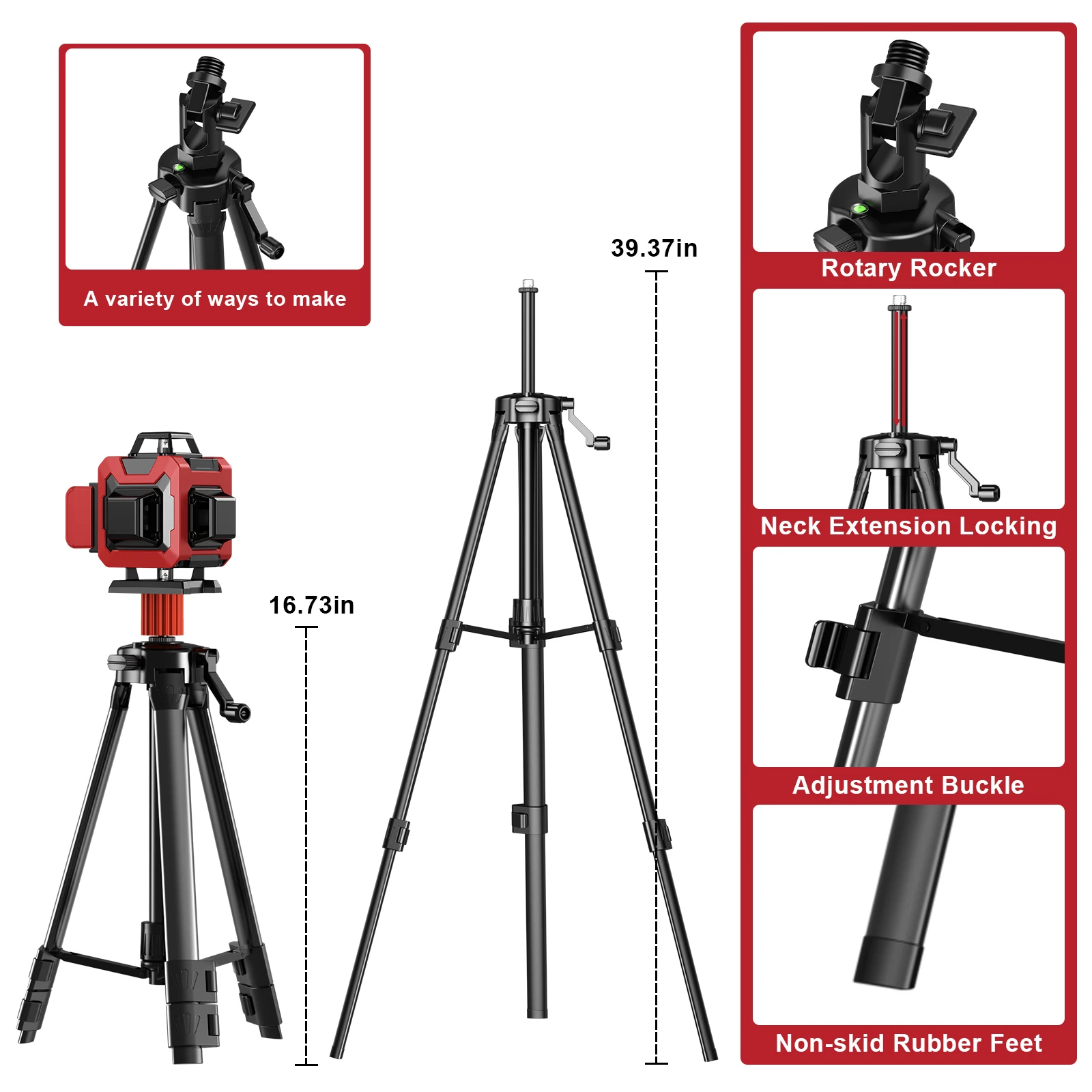 LFINE 4D 16 Lines Laser Level with Tripod and Suitcase Horizontal And Vertical Professional 360°Self-leveling Laser Levels Tool