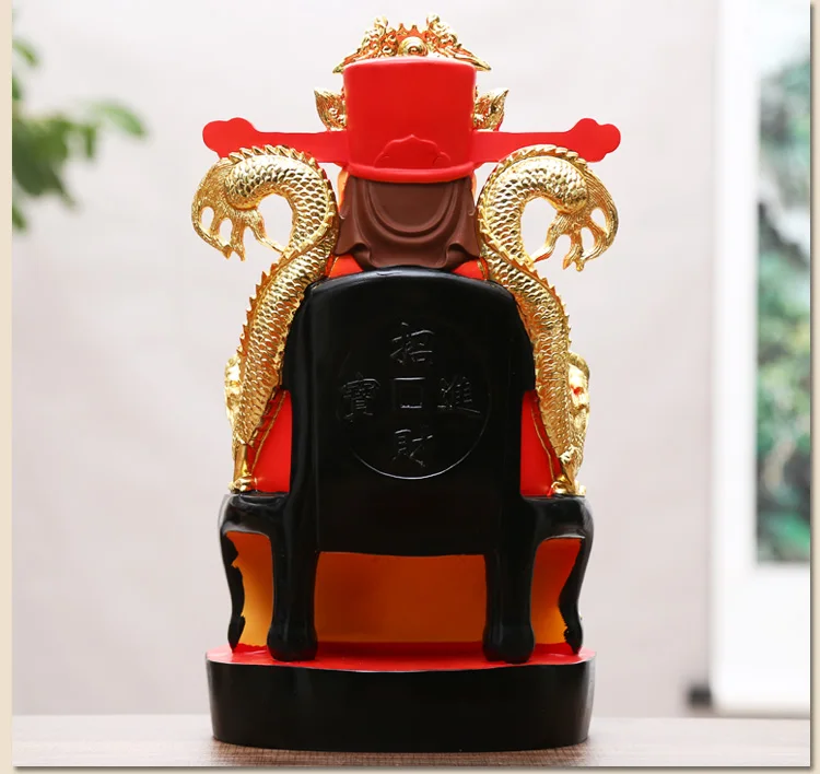 HOME SHOP Company Efficacious Talisman Money Drawing Business booming luck Royal dragon Gold CAI SHEN God of wealth statue