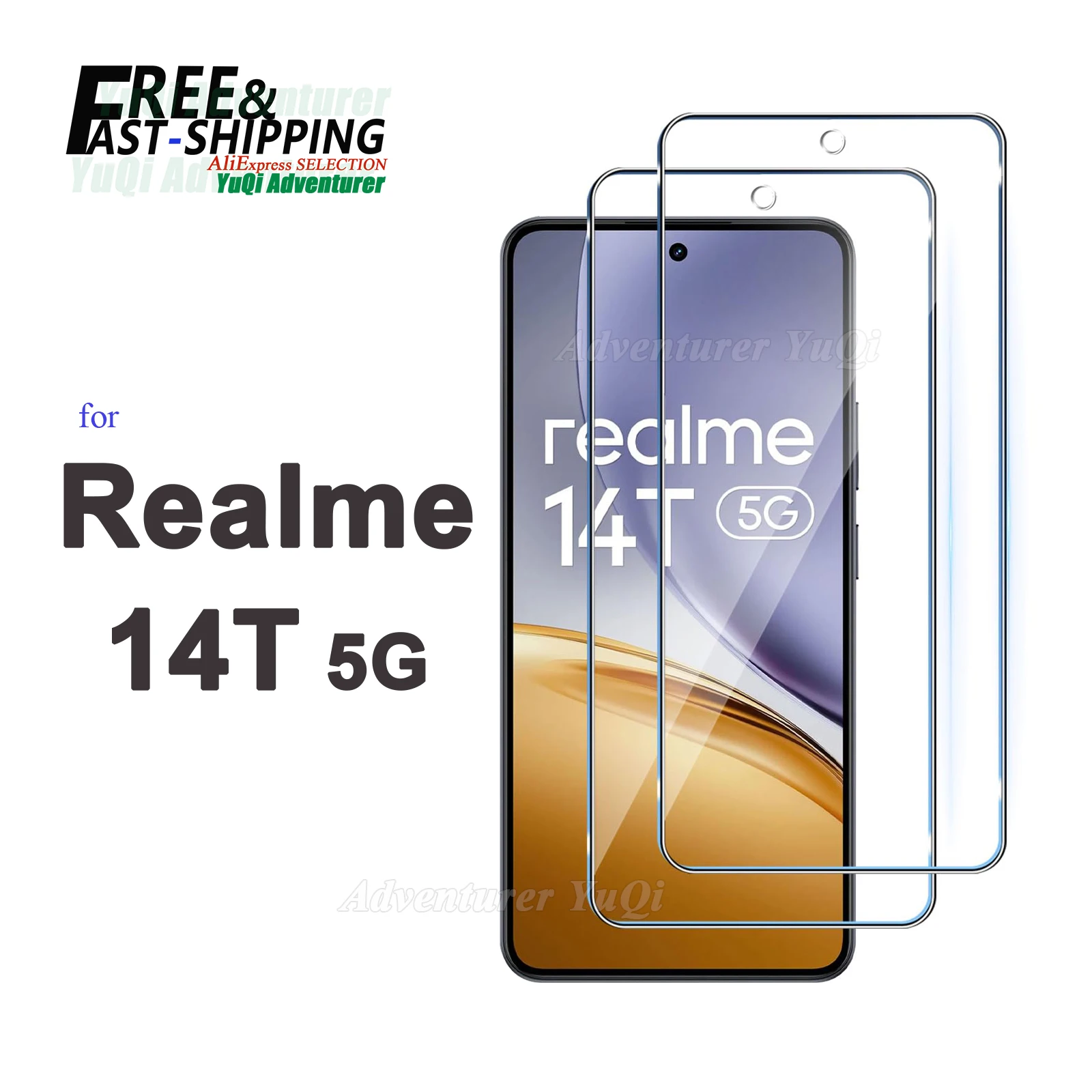 

Screen Protector For OPPO Realme 14T 5G Tempered Glass NOT Full Cover HD Crystal 9H Anti Scratch Case Friendly