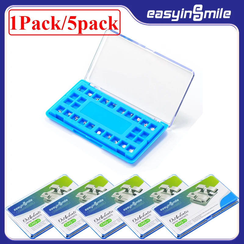 1/5pk Easyinsmile Orthodontic Brackets Mini Metal Braces Roth MBT 0.022 Slot System for Teeth Ortho Treatment Dental Material