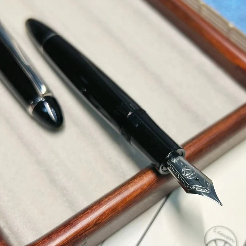 New Lemon M6 Resin Piston Fountain Pen Blade Long Knife Nib Hand-Polished Iraurita Nib Writing Stationery Gift With Ink Window