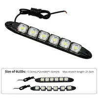 6LED Flexible Silicone Headlight Strip Daytime Running Lights White Ice Blue DRL COB Turn Signal Reverse Brake Trunk Lamp