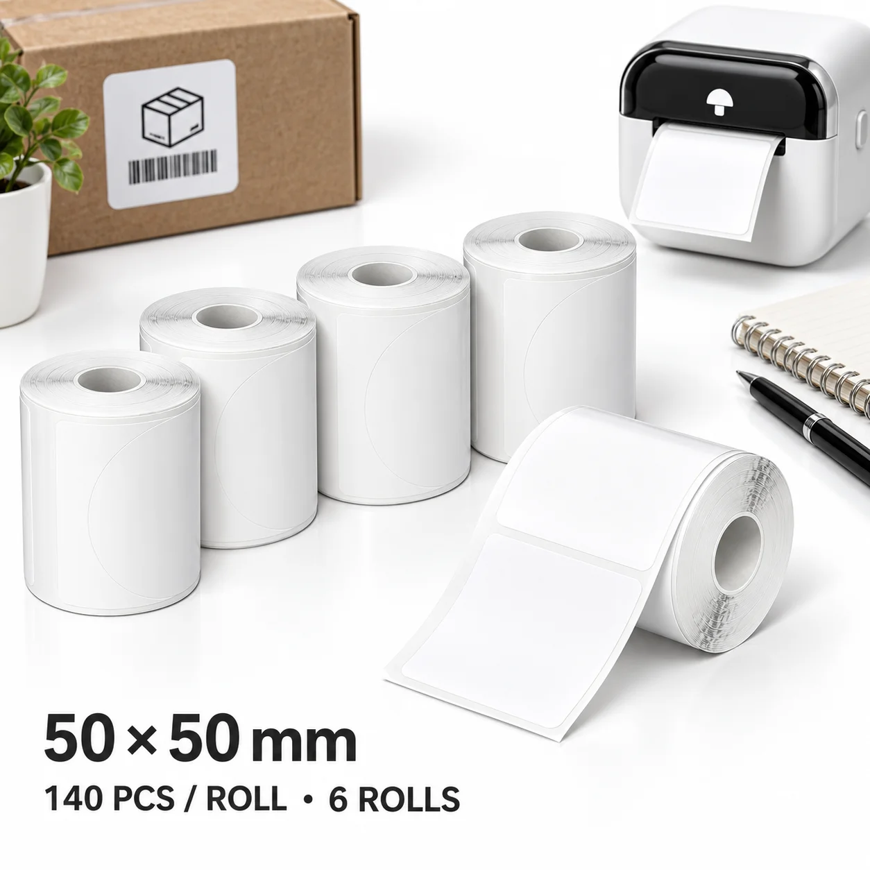 50x50mm Circle Thermal Label Sticker Printable Self Adhesive Compatible for B3S M220 M200 Printer Price Barcode Tag