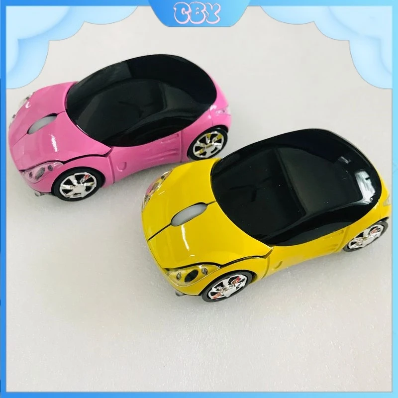 Wireless Car Photoelectric Mouse Cartoon Cool 3d Fashion Trend Compact Portable Pink/Yellow/Blue/Red Desktop Laptop Universal