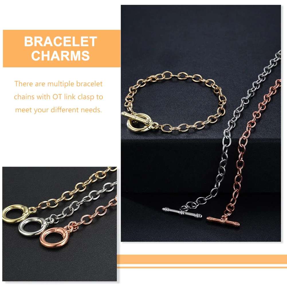 

20 Pcs O-shaped Chain Bracelet Jewelry Chains Bulk Bracelets Link Thin Charm Crafts for Making Charms