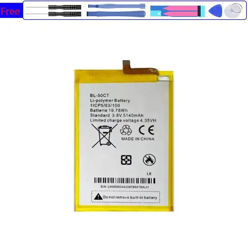 

Reliable Power Supply For Tecno L8 L8plus Mobile Phone Battery BL-50CT 5140Mah Stable