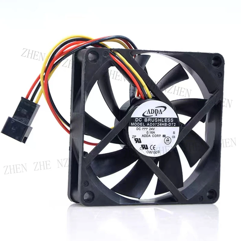 S New for  ADDA AD0724HB-D72 DC24V 0.16A 3Pin Inverter Cooling Fan#QW