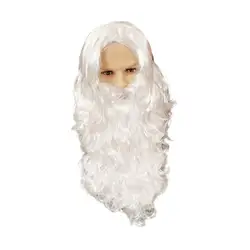 Santa Claus Wig Beard Cosplay Christmas Decorations, Curly Hair Wig Christmas Costume Wig for Halloween Carnivals Photo Prop