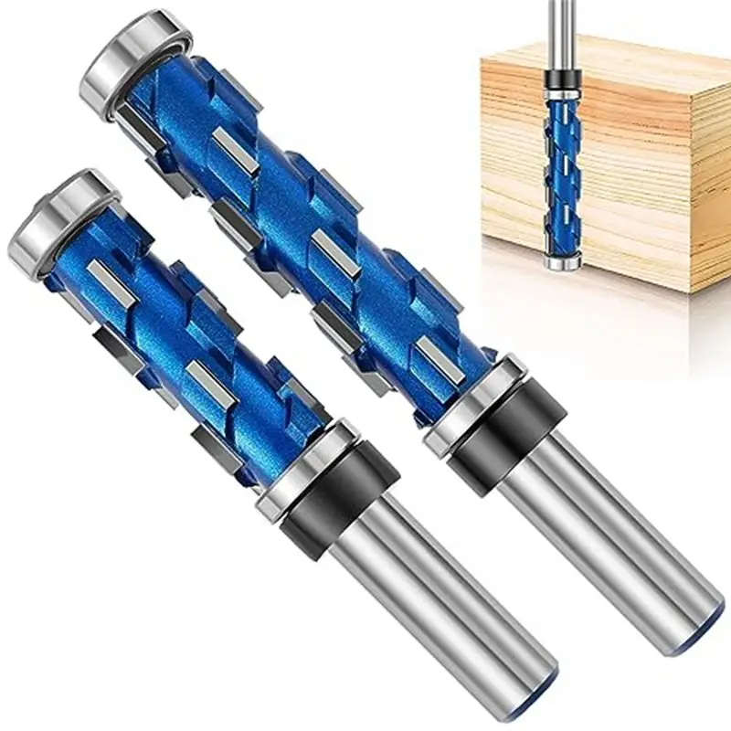 

ABUH-2Pc Flush Trim Router Bit 1/2Inch Shank,Double Bearing Spiral Trimming Tool Woodworking Milling Cutter Tool For Wood
