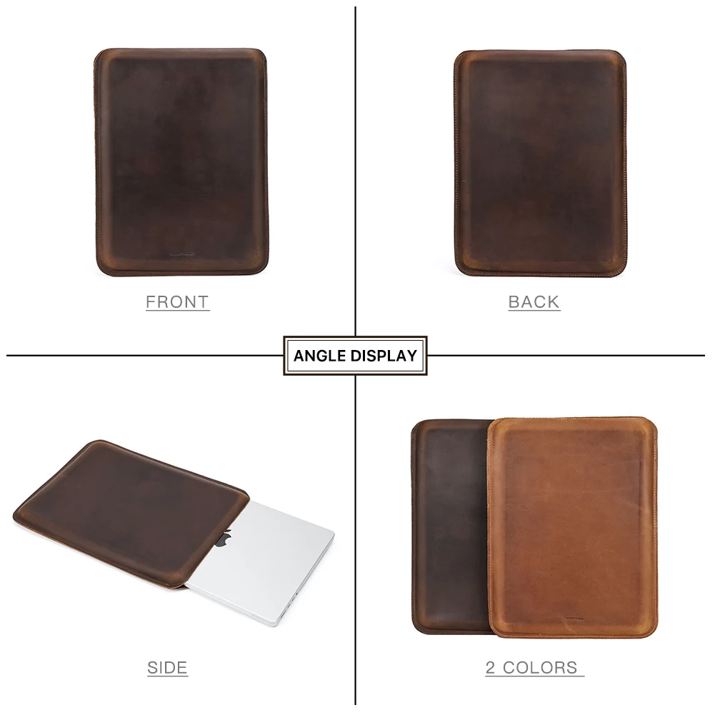 Luxury Leather Laptop Sleeve Case for MacBook Air 13 m1 m2 m3 Macbook Pro 14 2023 2024 Retro Cover Pro 13 inch Accessories