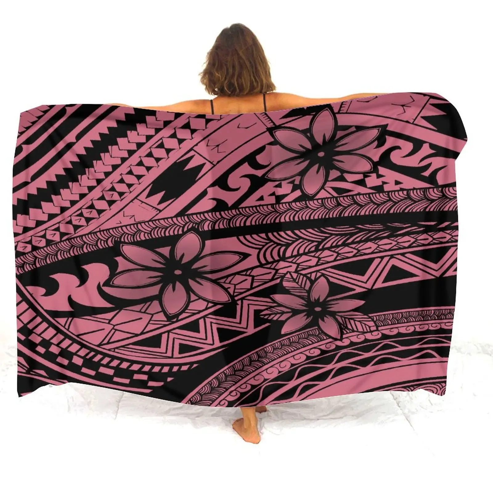 Seaside Getaway Elegant Shawl Custom Polynesian Ladies Sarong High Quality Dress One-Piece Coat Beach Bikini Sunblock Apron