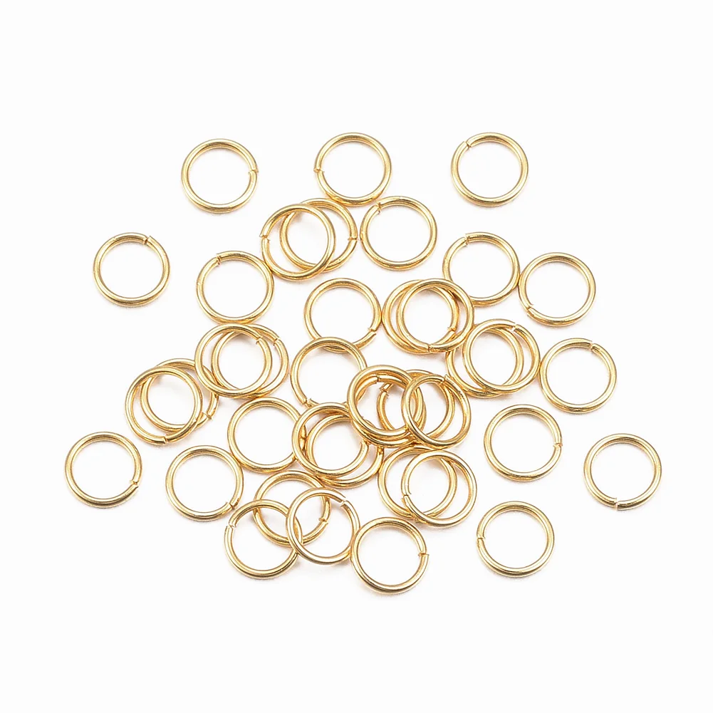 1000pcs Stainless Steel Open Jump Rings 24 Gauge Real 18k Gold Plated Round Ring for DIY Earring Keychain Jewelry Making 4x0.5mm