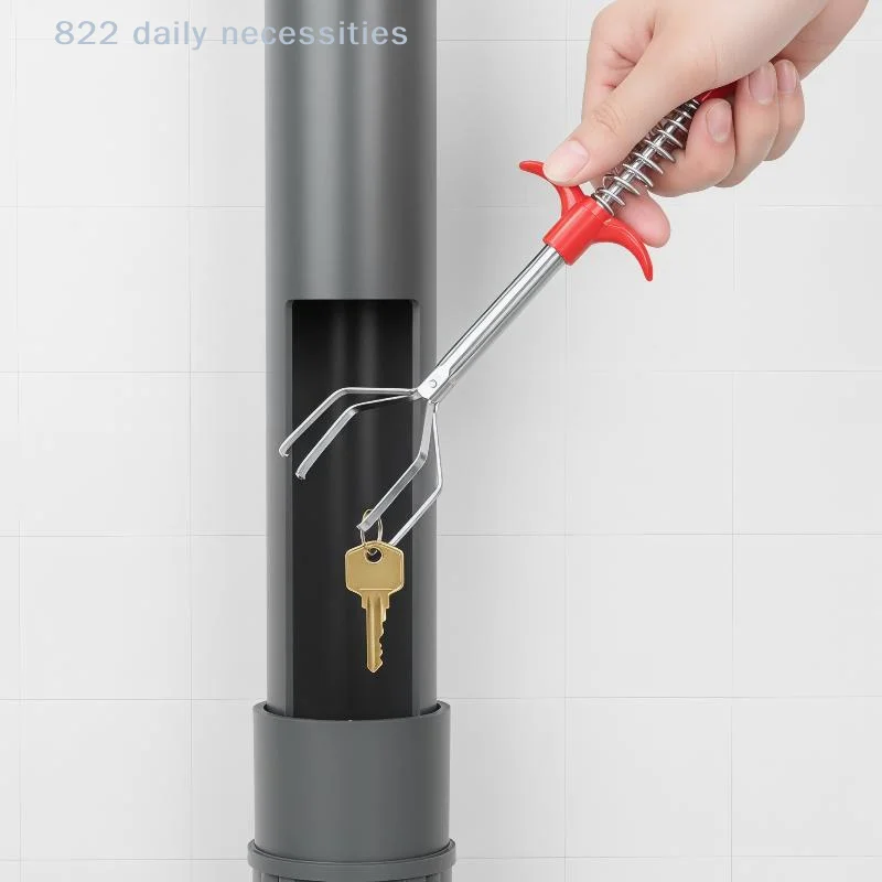 Manual Pinch Cleaner Four Jaw Claw Flexible Gripping Plunger Telescopic Bathroom Drain Tool Sewer Pipe Opener Toilet Unblocker
