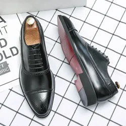 Carving Dress Shoes Men Designer Fashion Handmade Business Formal Shoes Men Original Pointed Wedding Shoes 2024