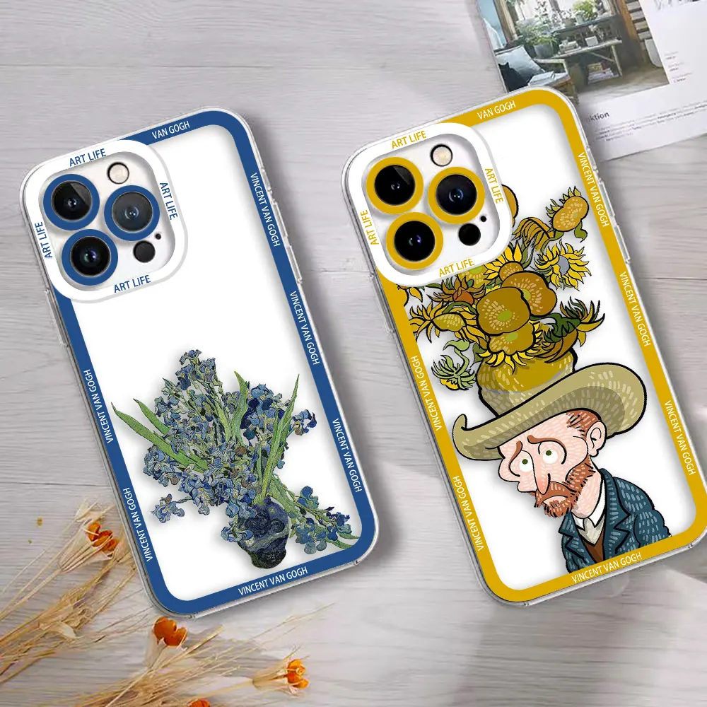 Sunflowers Starry Night V-Van G-Gogh Clear Case For REALME 5 6 7 7I 8 8I 9 9I 10 C67 C55 C53 C35 C33 C31 C30 C21Y C20 C15 Case