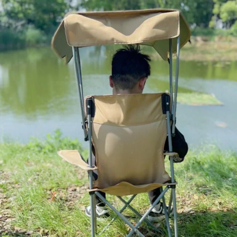 

Outdoor Portable Folding Chair Beach Lounger Relax Backrest Lightweight Armchairs Fishing Sunshade Tourist Camping Hiking