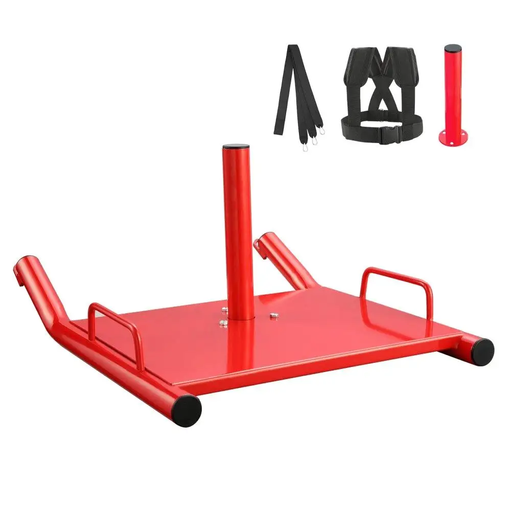 

Weight Training Pull Sled for Strength Speed Training, Steel Power Sled Workout Equipment for athletic Exercise, Red