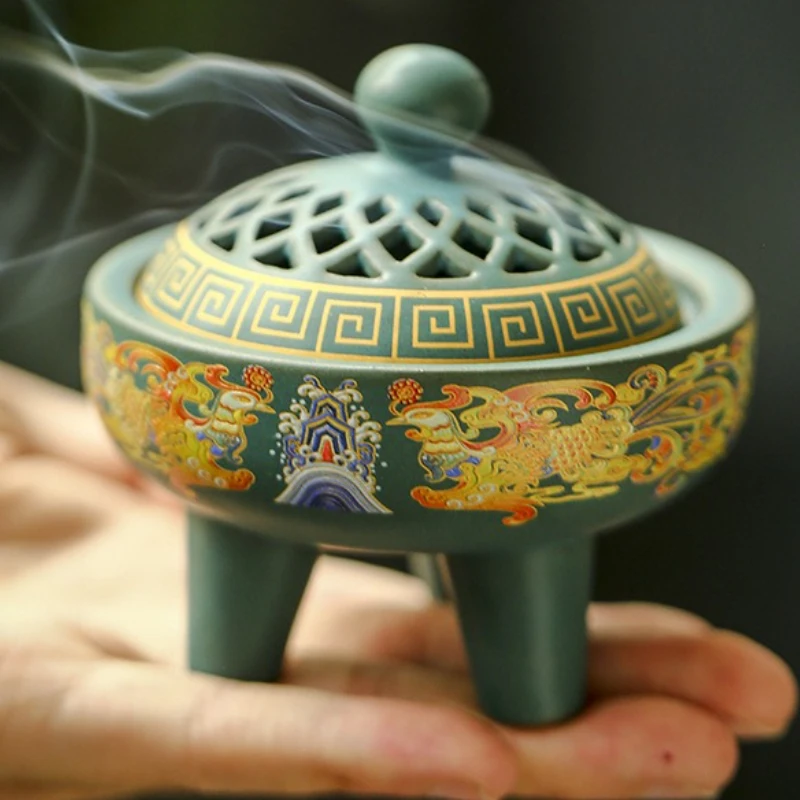 Coil Incense Burner Backflow Incense Cone Burner Portable Censer Desktop Aromatherapy Ornament For Home Bedroom Spa Yoga Studio