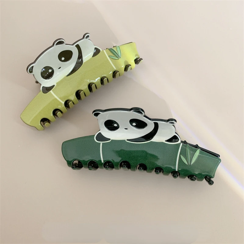 DuoShang Cute Cartoon Animal Panda Acetate Hair Claw Light Luxury Eco-friendly Animal Claw Clip for Women Girls Hair Accessories