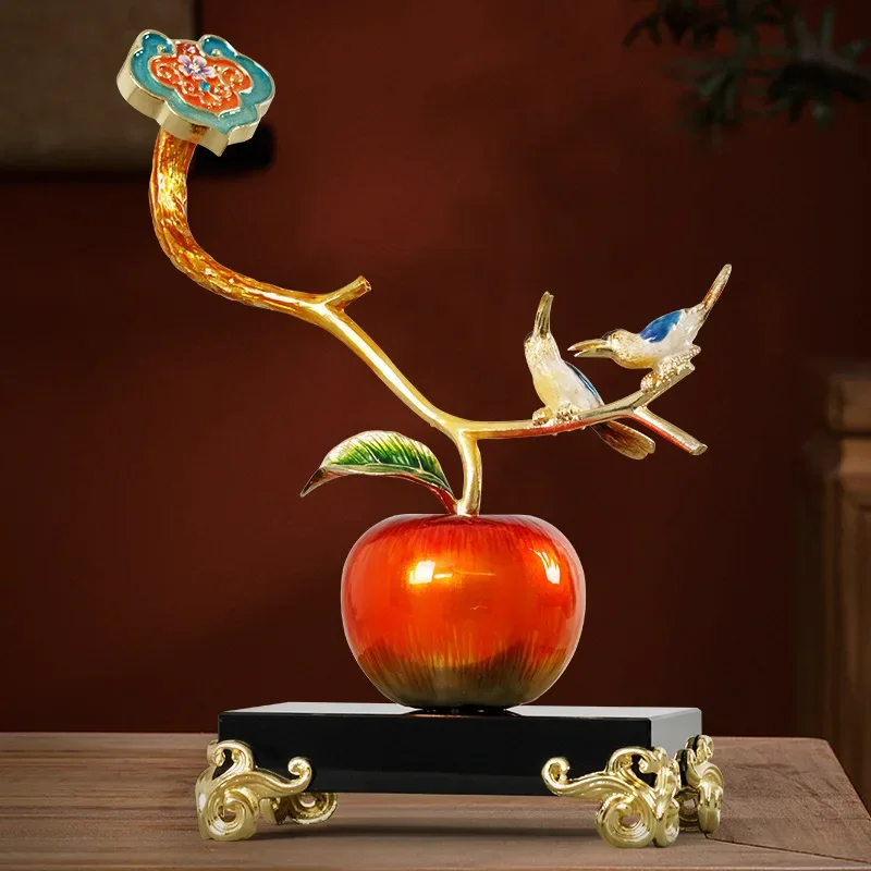 New Chinese style peace and joy, enamel tabletop ornaments, living room entrance home decoration, new home opening gifts