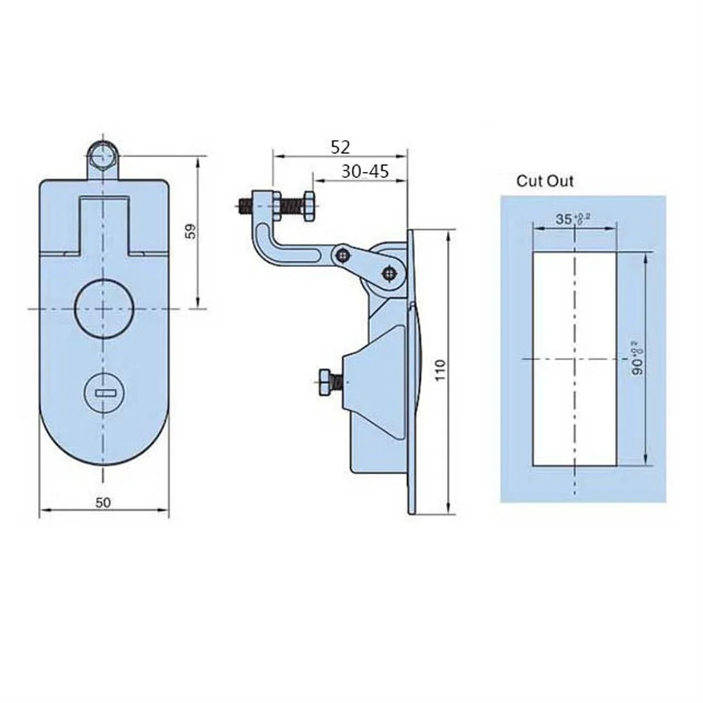 Zinc Alloy High Back Cabinet Lock with Push Button Functionality for Electrical Distribution and Communication Cabinets