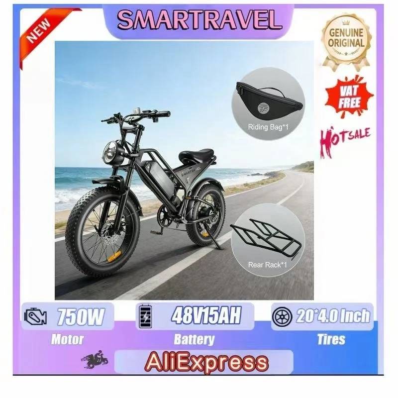 

20-inch 4.0 fat tire E-Bike750W motor multifunctional off-road mountain electric bicycle 48V15AH battery electric bicycle