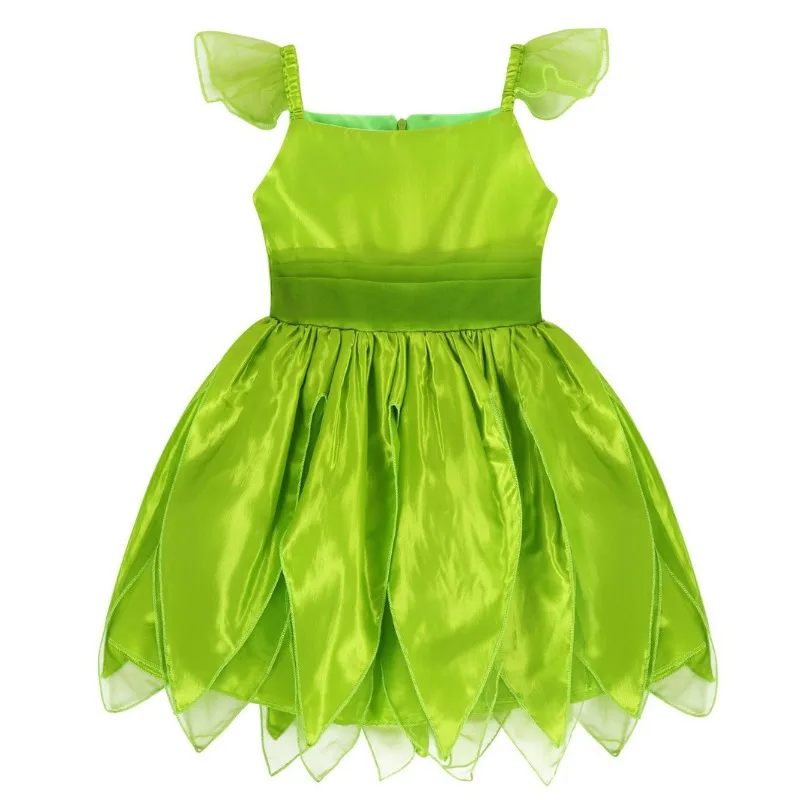 Tinker Bell Fairy Dress Green Cute Children Spirit Dresses Princess Butterfly Wing Full Set Girls Christmas New Year Costume - Image 5