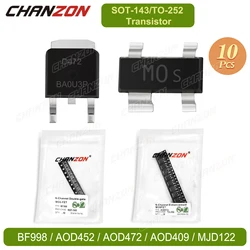 10PCS/lots P N-Channel BF998 AOD452 AOD472 AOD409 MJD122 SOT-143 TO-252 Enhancement Double-gate Mosfet Darlington Transistor