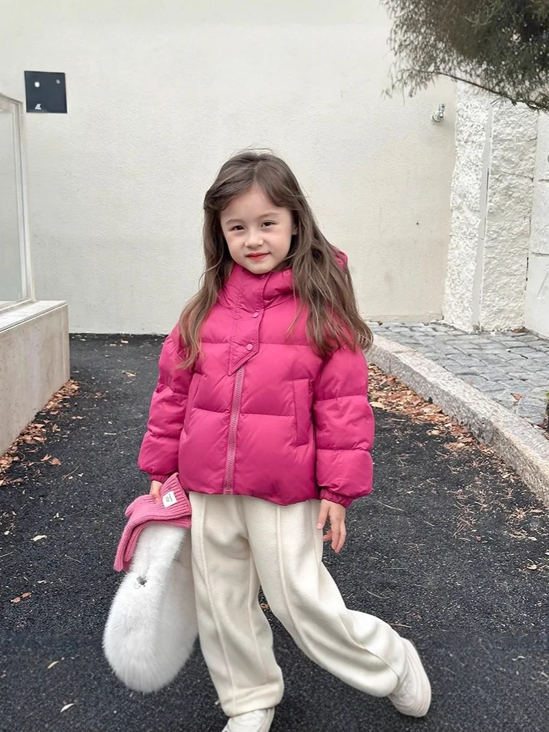 Fashion Baby Girl Boy Long Hooded Jacket Cotton Padded Teens Child Winter Coat Warm Solid Color Outwear Baby Clothes 3-14Y 2