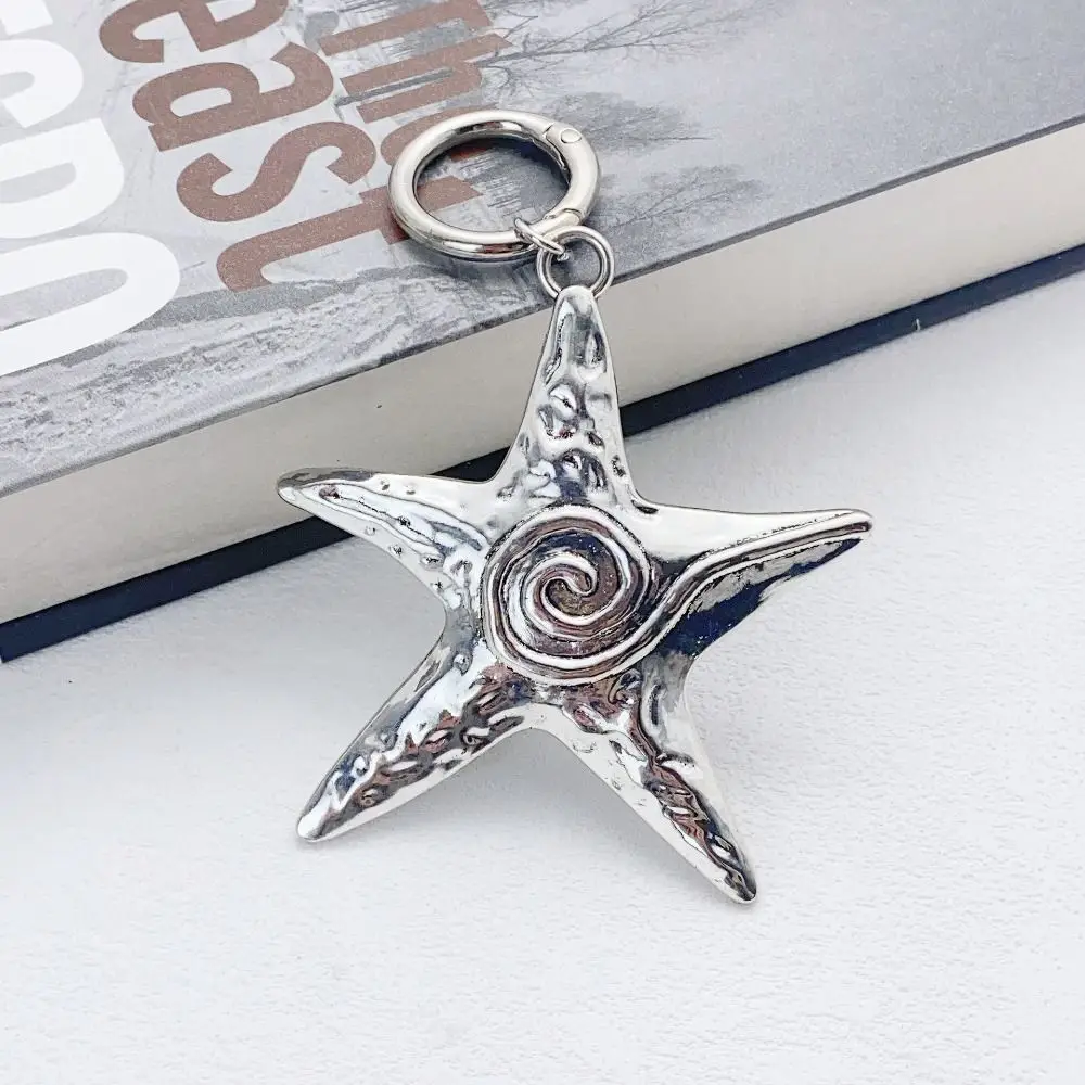 

Grunge Goth Metal Starfish Pendant Keychain Silver Star Fish Charm Pants Keychain Punk Bag Keychain Gifts