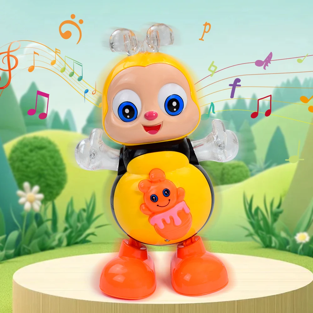 الأطفال الإلكترونية الحيوانات الأليفة لعبة الموسيقى الكرتون لعبة الصوتية الكهربائية ألعاب النحل مع الصوت فلاش الإضاءة الغناء الرقص للفتيات الفتيان الهدايا