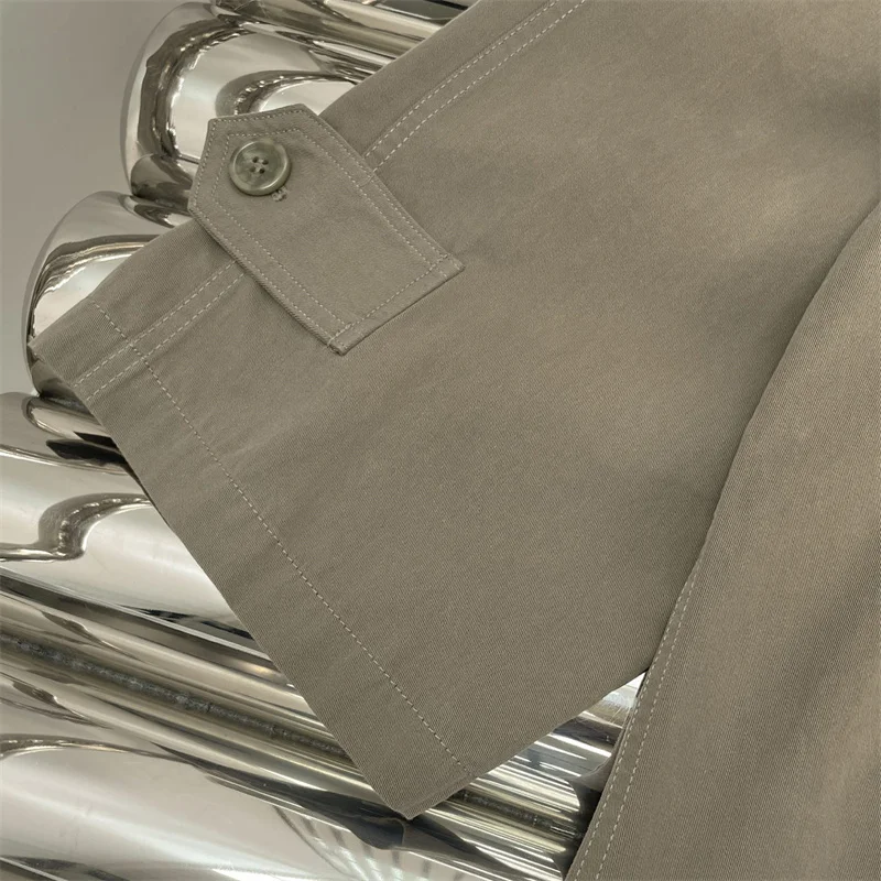 خندق معطف امرأة جديد خريف 2025 صدر واحد سليم صالح المرأة سترة واقية عالية الجودة القطن الخالص معطف طويل سترة نسائية