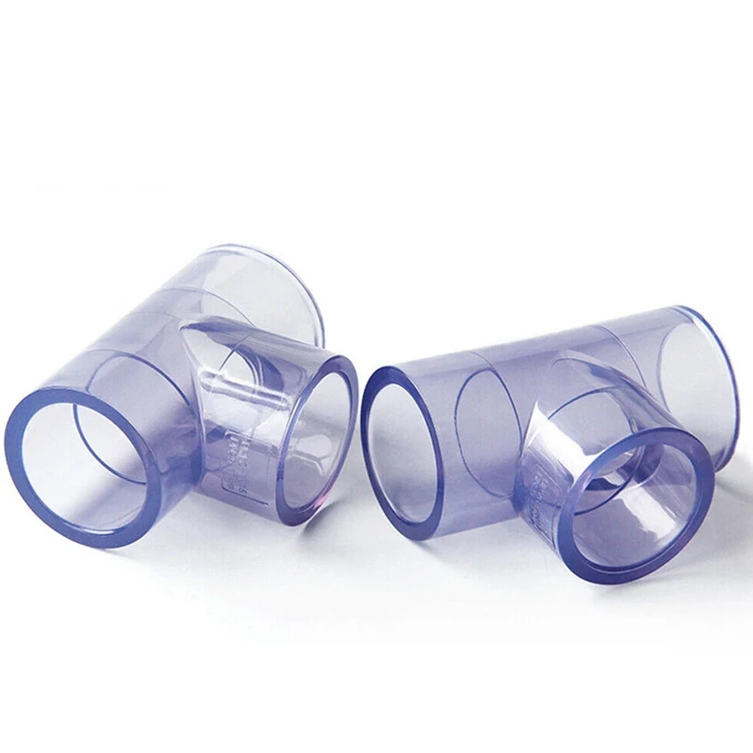1Pcs I.D 20 ~ 110mm Transparent UPVC T-stück Garten Bewässerung Aquarium Tank Wasser Rohr Anschlüsse Gleich PVC Rohr verbindungen