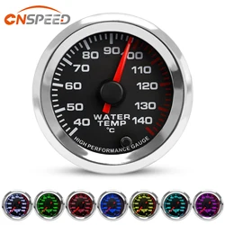 CNSPED 2'' 52mm 40-140 Degrees celsius 12V Water Temp Gauge Celsius 7 Colors Pointer Water temperature meter With Stepper Motor