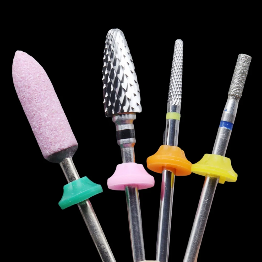 10/20/50/100 peças rolhas de poeira de unhas de silicone de qualidade tampas de broca de haste de 3/32 ", tampas anti-poeira de arquivo eletrônico, acessórios de ferramentas de unhas,