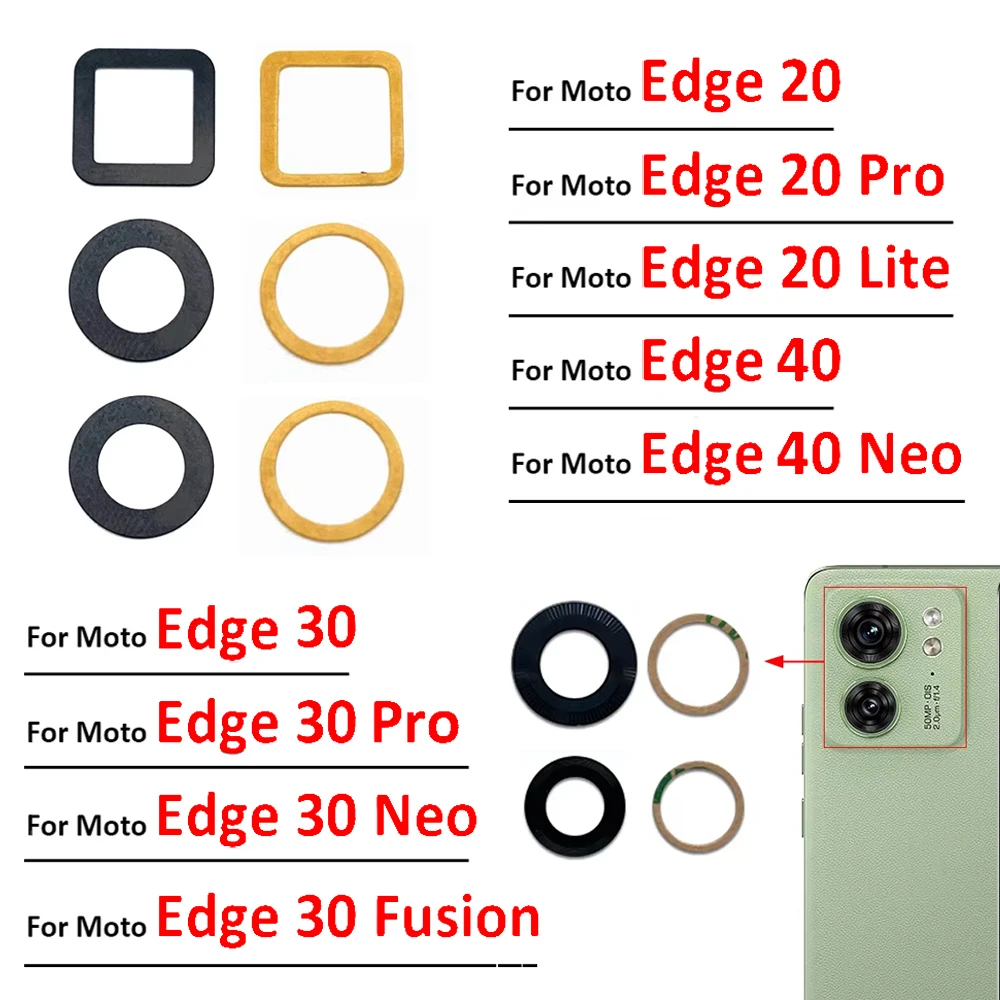 

Новый стеклянный объектив задней камеры с клеем для Motorola Moto Edge 20 30 40 Pro Lite Neo Fusion