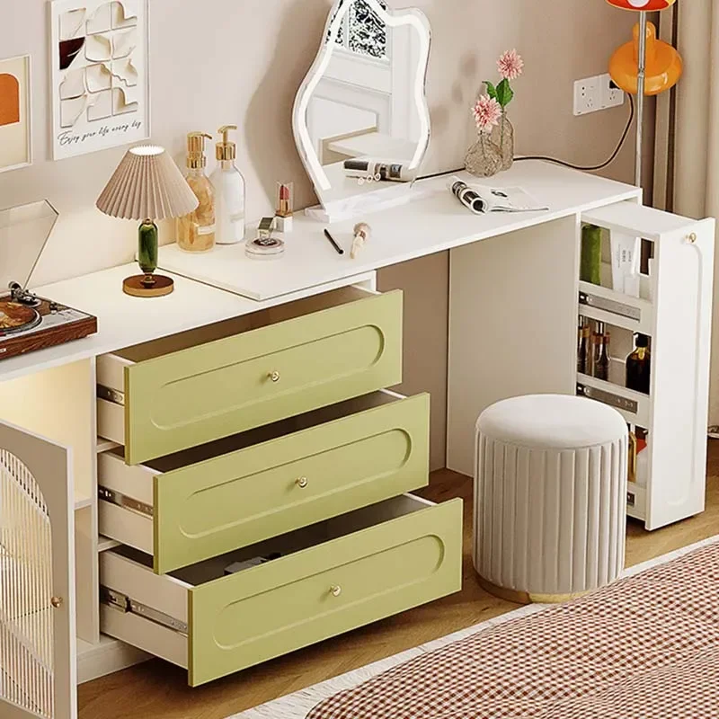 

Minimal Bedroom Dresser Drawers Green Desings Modern Wooden Dressing Table Makeup Mirror Women Comoda Pra Quarto Salon Furniture