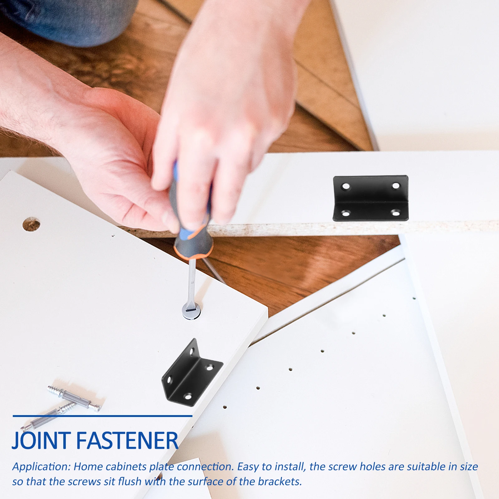 

4Pcs Furniture Fixer Stainless Steel Heavy Duty Corner Braces L Shape 90 Degree Right Angle Bracket Shelf Support Joint Fastener