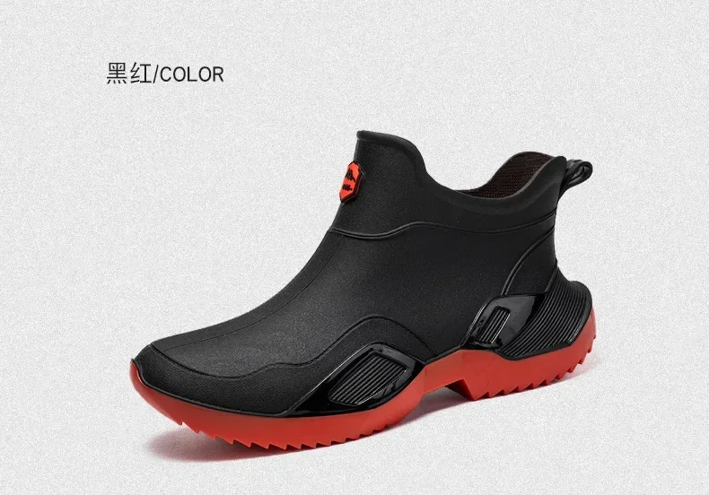 Unisex Kurze Regenstiefel Rutschfest Verstärktes PVC-Material Runde Zehenkappe Knöchelhoch Paarstiefel für Frühling und Sommer Wasserschuhe – Detail 7