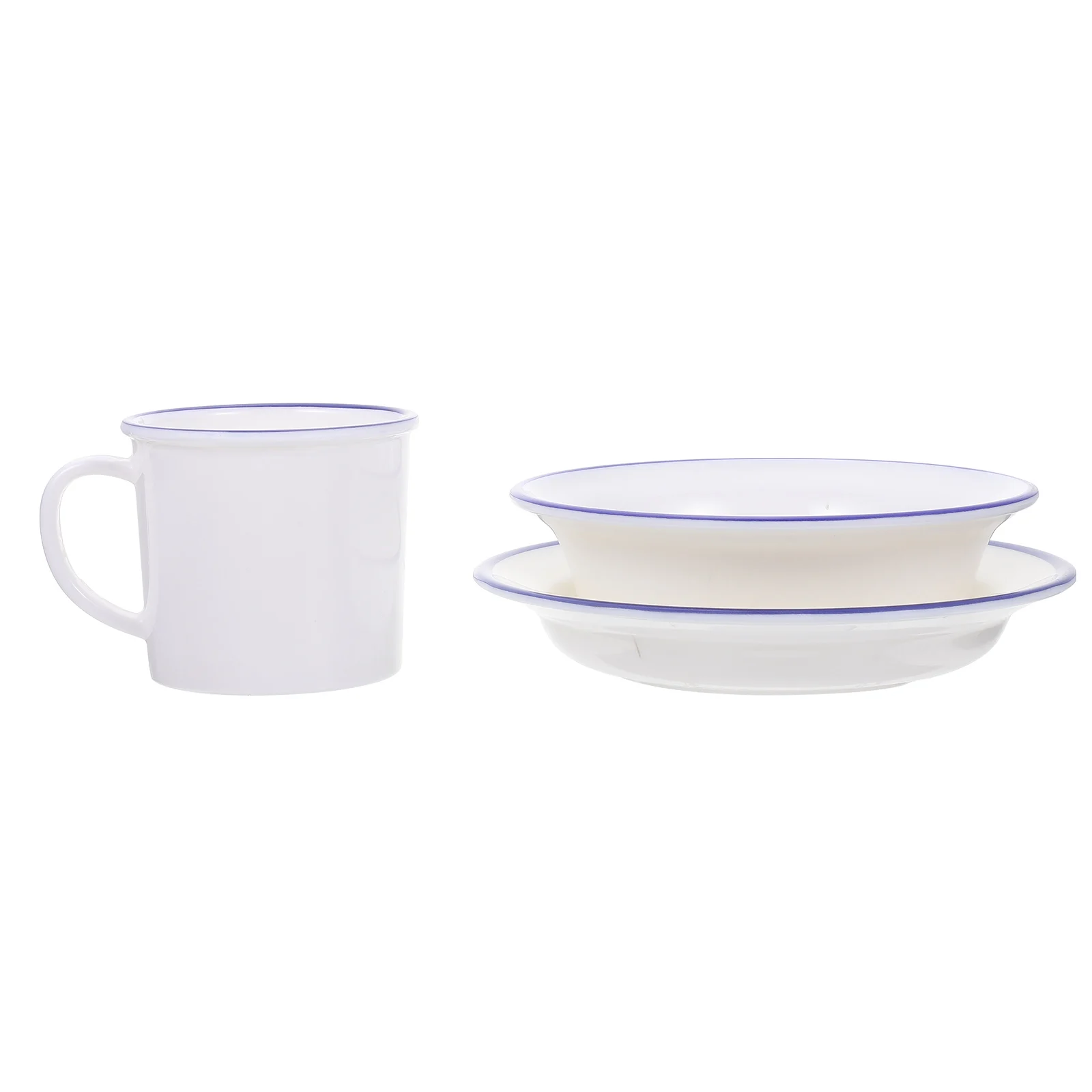 

Retro Plates Bowls Set High-grade Material Creative Simple Design Versatile Home Office Café Restaurant Kitchenware