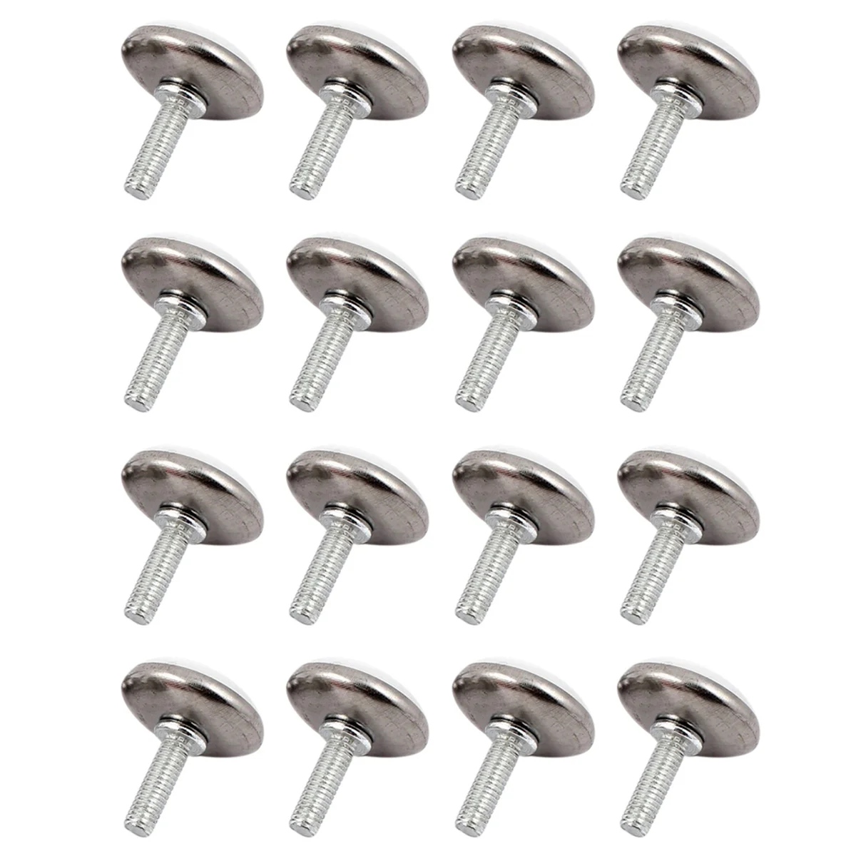 AT63-Furniture Adjustable Screw On Glide Leveling Foot Feet M6x20mm 16 Pcs