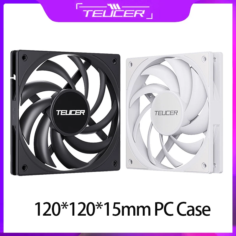 TEUCER UT-12015 120mm 4PIN PWM 15mm Ultrathin PC Chassis Fan 800-2400RPM Computer Case Cooling Fan120mm Thin Fan