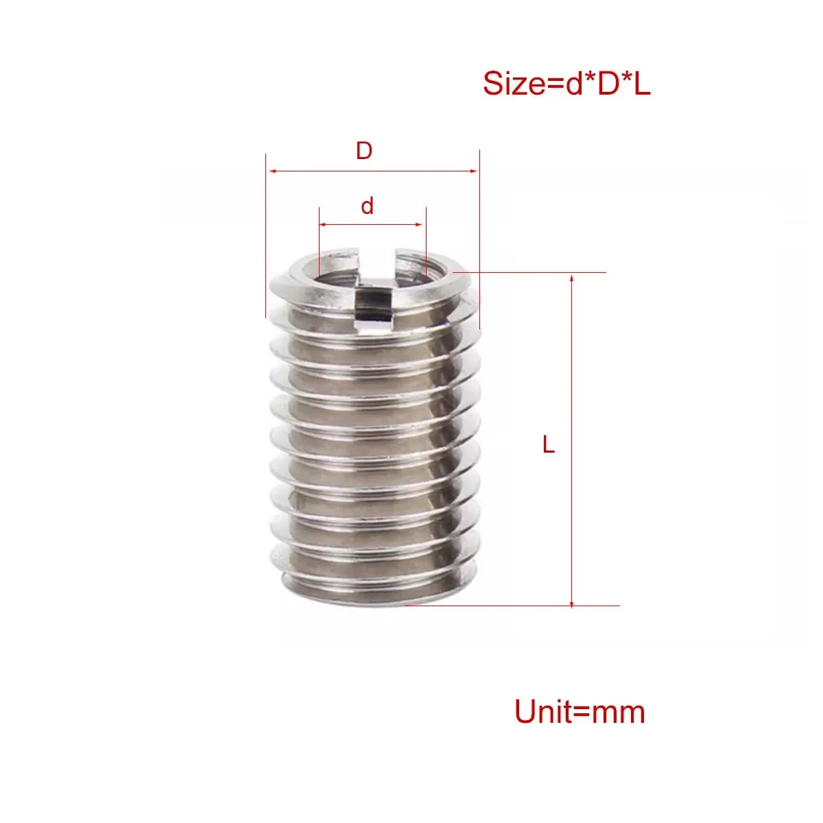 

304 Stainless Steel Inner And Outer Nut Thread Conversion Sleeve Thread Sheath M2.5M2M3M4M5M6