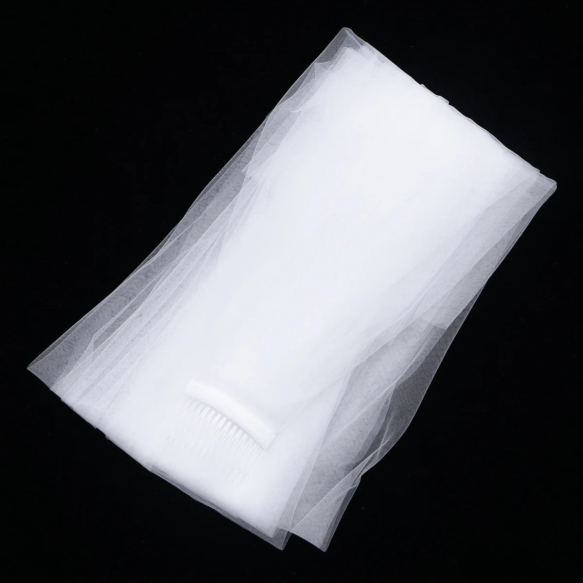 シンプルな純白のロングウェディングベール ブライダルベール コーム付き 簡単に着用できるブライダルヘアアクセサリー ウェディングベール