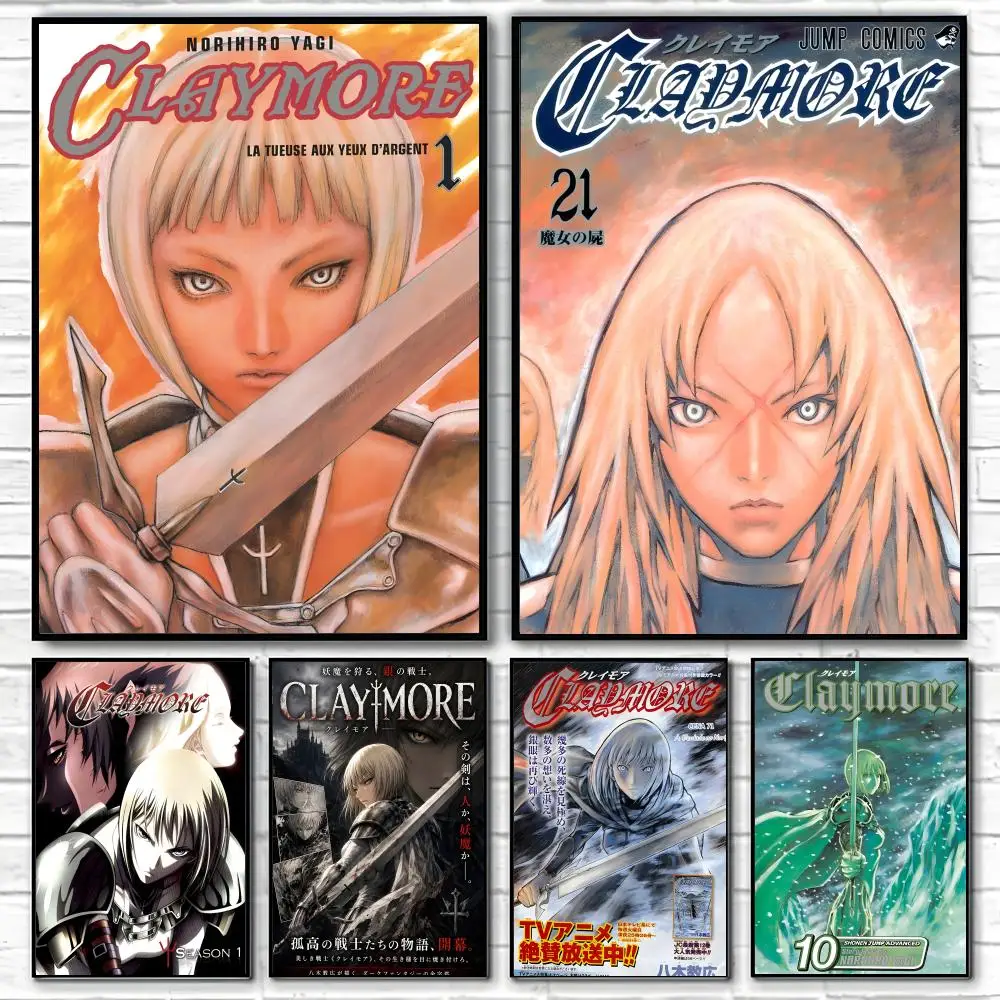 Cooles Anime-C-Claymore-Poster. Klassische Poster und Wandkunstdrucke eignen sich für Wohnzimmer, Schlafzimmer und Zuhause