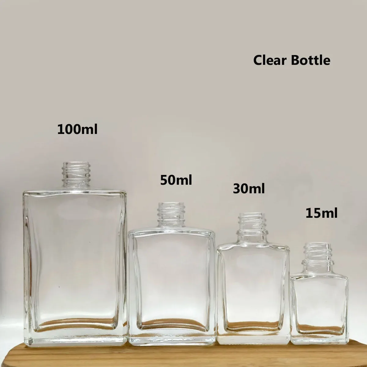 1X 3X Glass Perfume Spray Bottle 15ml 30ml 50ml 100m Essential Oils Perfume Sprayer Refill Bottle Atomizer Refillable Flat Clear