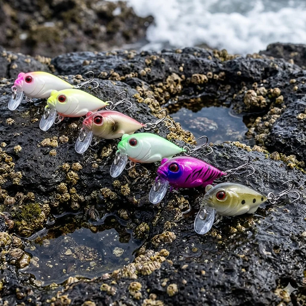 6 Stück Mini-Crankbait-Angelköder, 4 cm, 5,2 g, tief tauchender Wobbler-Hartköder, scharf 10 #   Künstliche Angelhaken für Barsch, Forelle und Zander