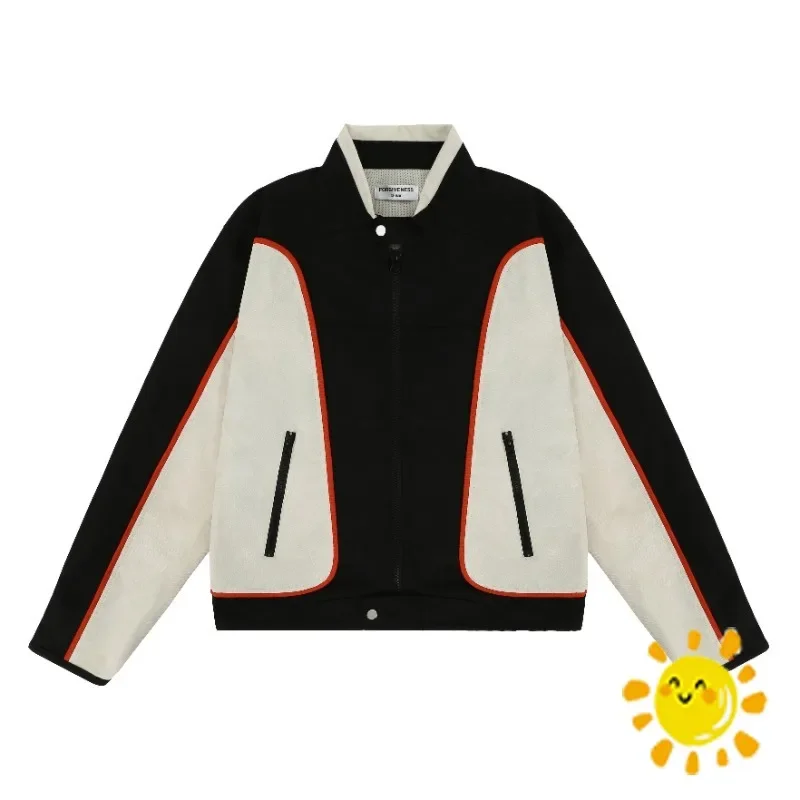 

Top Level Version Motorcycle Retro Loose Vintage Baseball Jacket Parkas for Men Women Best Quality Thicken Patchwork Coat