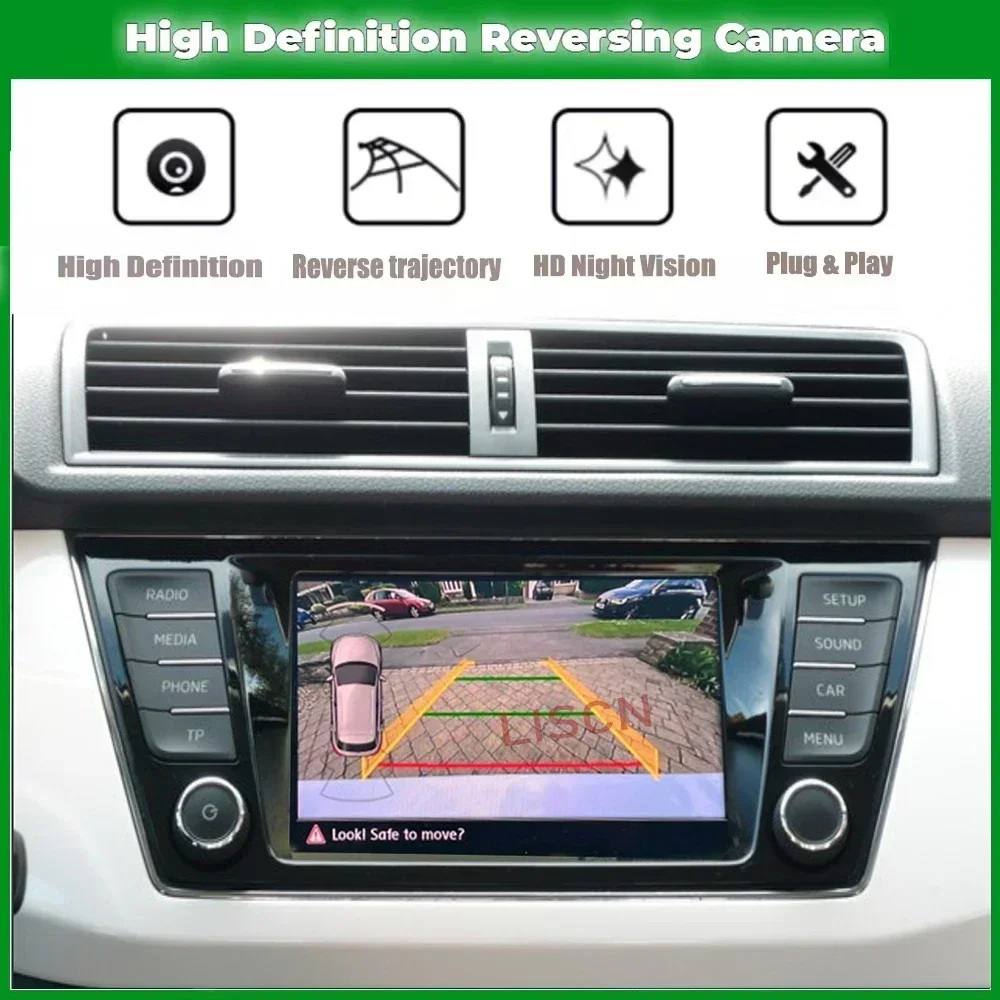 HD Rear Backup Camera For Skoda Fabia 2016 2017 2018 2019 2020 Plug & Play Dynamic Trajectory Trunk Handle Reverse Camera