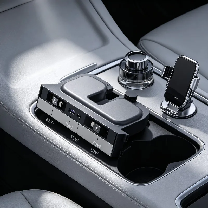 

Fast Charging Docking Station for Tesla Model Y Juniper 3 Highland Retractable Center Console Charger 65W USB Hub Phone Charger